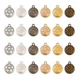 Pendant Necklaces Kissitty 36Pcs Mixed Color Dome Football Pattern Alloy Charms Half Round Pendants For Handmade Bracelet Necklace Jewelry