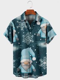 Men's Casual Shirts 2022 Cross 4 Christmas Tree Series 3D Digital Printing Trendy Loose Short Sleeve Shirt Men's Top