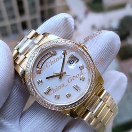 Good Factory Mens Watch Automatic Movement 36mm date yellow Gold Dial Classic Watches BPF Diamond Bezel Wristwatches gift Plastic Box