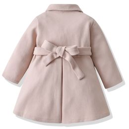 Coat Baby Girl en Jacket Kids Winter Outerwear Clothes Children Spring Autumn Mid length Windbreaker for 2 6 Years Wear 221130