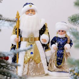 Christmas Decorations 35CM 50CM Santa Claus Dolls Candy Bucket Box Toy Decoration Snow Girl Doll Birthday Gift Kids Navidad Decor Ornaments 221201