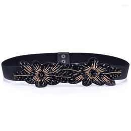 Belts Spring Summer Elastic Crystal Big Gems Female Wide Waist Belt Hip Hop Fashion Casual Luxury Womens Accessories SD23