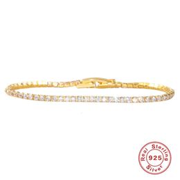 Bracelet Chain Aide 925 Sterling Silver for Women Girls Korean Luxury Shiny Square Zircon Kpop Adjustable Jewelry Wholesale