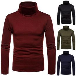 Men's Sweaters Autumn Winter Fashion Warm Men Sweater Turtleneck Solid Color Casual Slim Fit Brand Knitted Pullover Plus Size