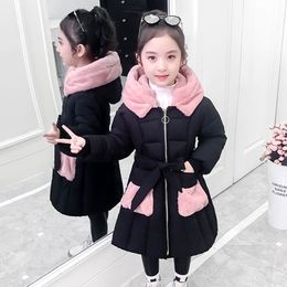 Down Coat Children Winter Jacket for Girl Hooded snowsuit cotton Clothes Outerwear Long Teen parka clothing overcoat 221130