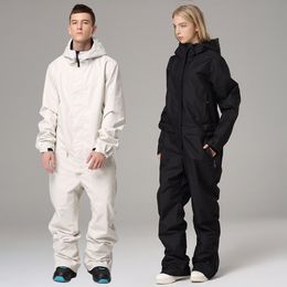 Skiing Suits Winter Hooded Women Snow Suit Waterproof Man Ski Overalls Mountain Alpine Female Jumpsuit Sport Snowboard Tracksuits 221130