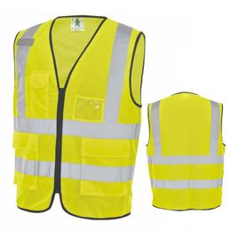 Industrial Reflective Safety Vest Safety Vest with Zip and 3M Reflective Stripes Work VestProducts can be Customised