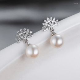 Dangle Earrings Fine Jewellery 925 Sterling Silver Drop Luxury Pearl Earring For Women Party Gifts
