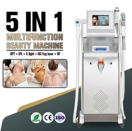 Professional 5 in 1 Double Screen IPL OPT parmanent Hair Removal Machine ND YAG Elight RF Pigment Remove Treatment Skin Rejuvenation Spa Beauty equipment
