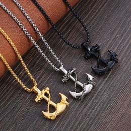 Stainless Steel Sea Anchor Sailor Man Men Necklaces Chain Pendants Punk Rock Hip Hop Unique for Male Boy Fashion Jewellery