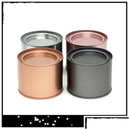 Tea Caddies Solid Colour Case Metal Mini Storage Boxes Portable Small Circar Woman Man Fashion Accesories Candle Organiser Di Dhgarden Dhgj5