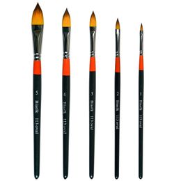 Painting Pens 5PCLot High Quality Taklon Hair Wooden Handle 113Oval Watercolor Artist Paint Filbert Art Supplies Brush 221130