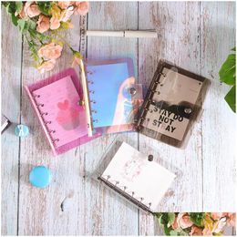 Notepads A6 Binder Er Refillable Notepads Shell Rainbow Laser Transparent Notebook Diary Notebooks Planner School 19 L2 Drop Deliver Dht5N