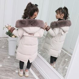 Down Coat Girls clothing Winter Warm down Cotton Jackets Children parka faux Fur Collar Girl Thicken overalls Hooded kids Clothes 221130