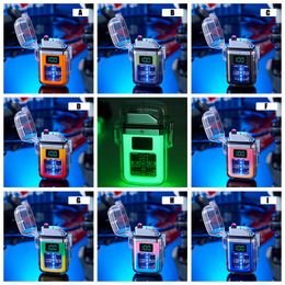 Transparent Plastic Waterproof Windproof Double ARC Lighters More Colorful USB Charging Dry Herb Tobacco Cigarette Holder Smoking Lighter DHL