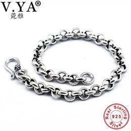 Bracelet Chain V.ya Solid 925 Sterling Silver Men Bangles Luxury Male Charm s 5mm Fine Jewellery Birthday Gifts