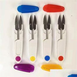 Kitchen Scissors Plastic Scissors Er Lids Cutter V Shape Sharp Spring Shears Sheath Scabbard Silk Thread Office Manual 0 92W Dhgarden Dhlr3