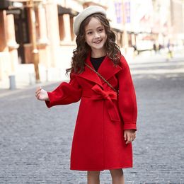 Coat Children Cashmere Outwear Solid Colour Korean Girls Christmas s Thicken Wool Winter Kids Windbreaker 4 13T 221130