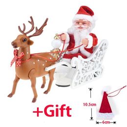 Christmas Toy Supplies Santa Claus Doll Elk Sled Toy Universal Electric Car with Music Children Kids Christmas Electric Toy Doll Home Xmas Decor Gifts 221201