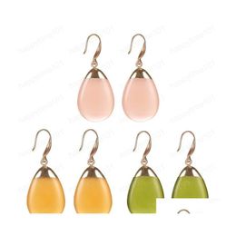 Dangle Chandelier Trendy Cute Resin Earrings For Women Colorf High Quality Copper Oval Drop Earring Candy Color Kids Gifts Deliver Dhzgq