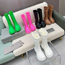 Дизайнерская сапог дизайнерские ботинки резиновая голова зимние Rainboots роскошные водонепроницаемые водонепроницаемы