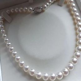 Genuine Jewellery AAAAA 9-10mm white pearl necklace 18INCH