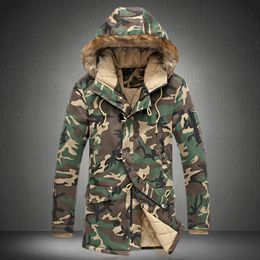 Men's Down Parkas Brand Winter Thick Camouflage Jacket Parka coat Male Hooded Military Overcoat 221201