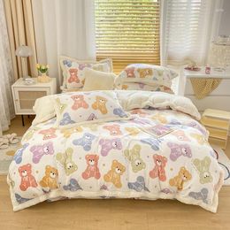 Bedding Sets Lamb Wool Blanket Thickened Single And Double Flannel Cover Quilt Warm