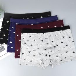 Underpants Men Underwear Waist Cotton Fashion Printed Boxers Boutique Sweat Breathable Youth Shorts Male Cosy