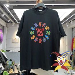 Men's T-Shirts 2022ss Bear T shirt Men Women High-Quality Heavy Fabric Tee Oversize Tops Short Sleeve harajuku T221130