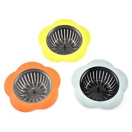 Colanders Strainers Kitchen Sink Strainers Flower Shaped Colour Mix Home Philtre Bathroom Floor Drain Yellow Blue Orange Factory Dir Dhj20