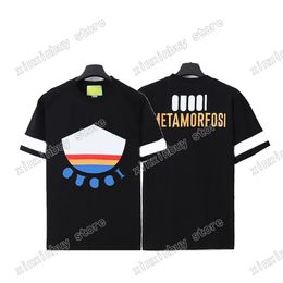 xinxinbuy Men designer Tee t shirt paris Color stripe letters print short sleeve cotton women green white black grey XS-2XL