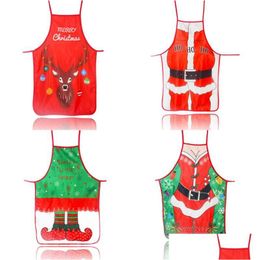 Kitchen Apron Twill Apron Fabric Art Christmas Decoration Aprons Color Printing Mti Colors Cartoon Pattern Festival Dress Ne Dhgarden Dhzuh