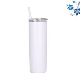 Tumblers Stainless Steel Tumblers 20Oz Sublimation Straight Mug Blanks White Plastic St Cups Er Separable Water Mugs Keep Wa Dhgarden Dhrlr