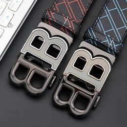 Fashion Men Belt Designer Brand Letter Auto Button Business Belt Youth Printed Head Level Jeans Pants Belts 3.5CM Width