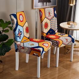 Chair Covers Bohemia Printed Stretch Cover Big Elastic Seat Office Slipcovers Banquet El Home Decoration