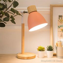 Table Lamps Nordic Iron Wood Lamp Living Room Bedroom Study Office Modern LED Desk Bedside Stand Light Fixtures Home Art Decor