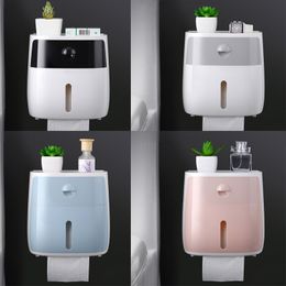Toilet Paper Holders Holder Waterproof Wall Mounted for Tray Roll Tube Storage Box Tissue Shelf Bathroom 221201