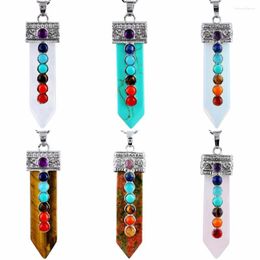 Pendant Necklaces TUMBEELLUWA 7 Chakra Sword Of Life Crystal Healing Point For Necklace