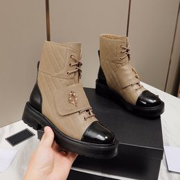 High Quality Ankle Boots Designer CCity Leather Lace up Boot Fashion Women Winter Booties Channel Sexy Warm Shoes adfsd