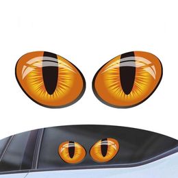 Cute Simulation Cat Eyes Stickers 3D Vinyl Decal for Rearview Mirror Car Head Engine Cover Windows Decoration