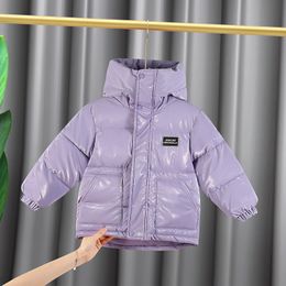 Down Coat Winter Kids Jacket Cotton Padded for Girl Autumn Waterproof Warm Hooded Suit Teen Boy Windproof Glossy Outerwear 221130