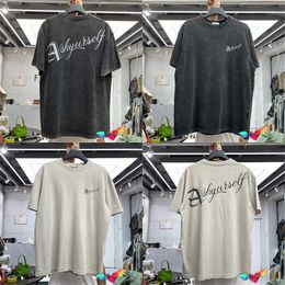 Men's T-Shirts 2022 Askyurself Sign T shirt Men Women High Quality Vintage Graphic Askyurself Tee Oversize Tops Washed Short Sleeve T221130