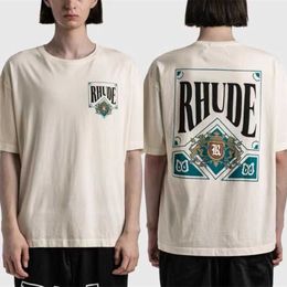 T-shirt maschile 2023SS Rhude da gioco da gioco da gioco Maglietta da donna Donne Time magliette in tessuto pesante Tee T221202