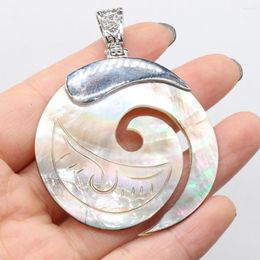 Pendant Necklaces Wholesale4PCS Natural Shell White Round For Jewelry Making DIY Necklace Earring Accessories Charm Gift Party Deco45/50MM