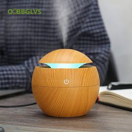Essential Oils Diffusers 130ML USB Aroma Diffuser Ultrasonic Cool Mist Humidifier Air Purifier 7 Colour Change LED Night light for Office Home 221201