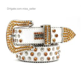 2022 Designer Belt Bb Simon Rhinestone belt men's and women's glass resplendent personality hip-hop punk network red style miss seller