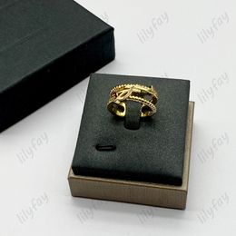 Fashion Spiral Love Rings Designer Ring Luxury Jewellery Gold Letters Womens Shining Jewellery Men Y Adjustable Size 925 Silver With Box Top