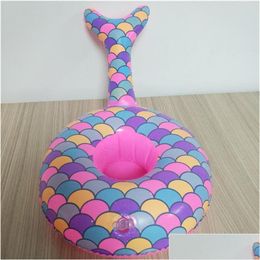 Drinkware Lid Mermaid Inflatable Cup Holder Drink Beer Cups Coaster Lovely Festival Supply Creative Plastic Water Bottle Sup Dhgarden Dhx1E