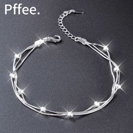 Bracelet Chain 925 Sterling Silver Jewellery Beads s for Women Lucky Charm s Female Cute Luxury Woman Christmas Gift